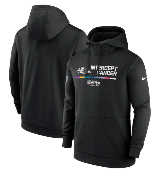 Men's Baltimore Ravens 2022 Black Crucial Catch Therma Performance Pullover Hoodie Men's Baltimore Ravens 2022 Black Crucial Catch Therma Performance Pullover Hoodie